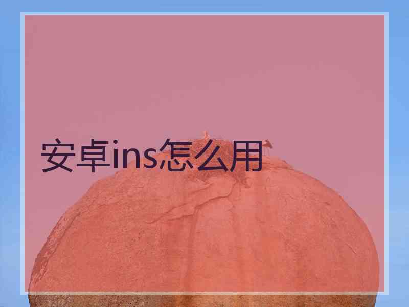 安卓ins怎么用