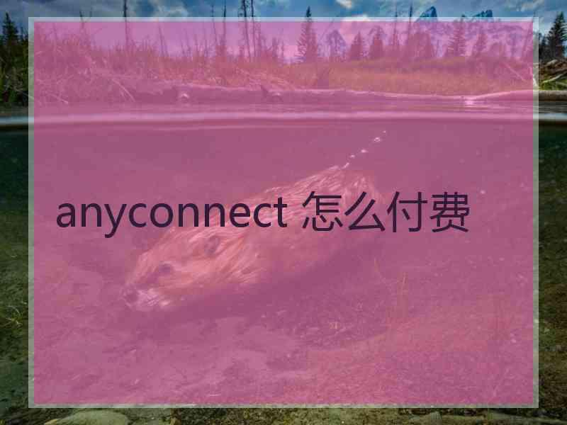 anyconnect 怎么付费