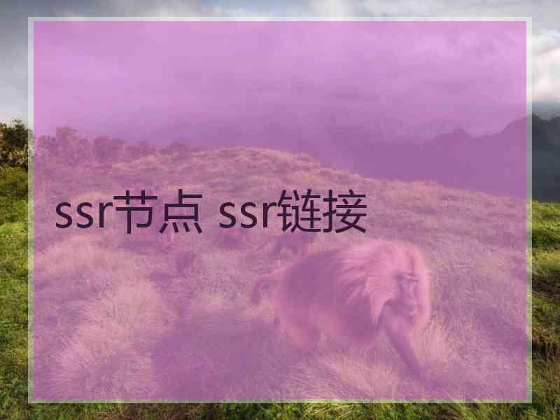 ssr节点 ssr链接